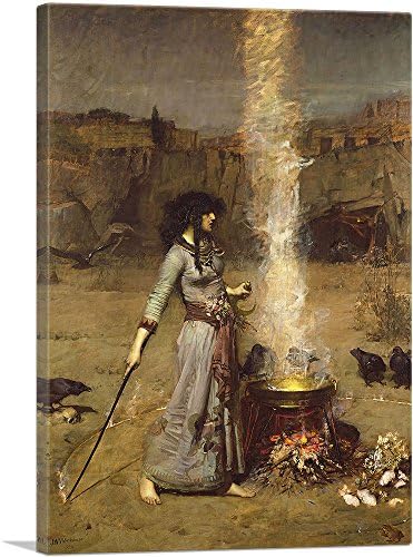 Artcanvas Magic Circle 1886 Canvas Art Print од Johnон Вилијам Ватерхаус - 26 x 18