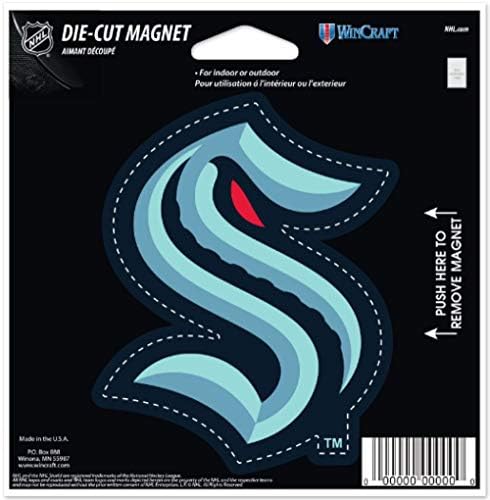 Wincraft NHL Сиетл Кракен лого 4,5 x 5 инч умира магнет