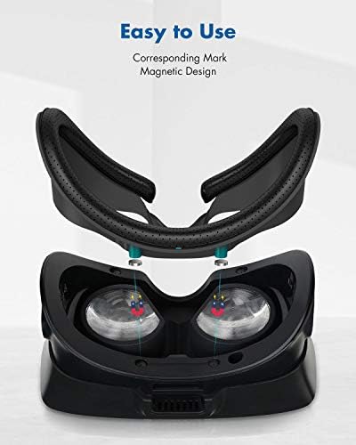 Kiwi Design VR заграда за интерфејс на лицето со подлога против нос, 2 парчиња PU кожа анти-дирт од пот-Под подлога за пена