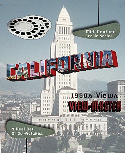 3Д Класичен Viewmaster во Калифорнија од 1950 -тите - Сценски серија - 3 ролна поставена сувенир