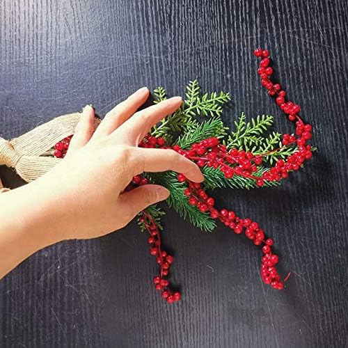 Uxzdx cujux chirstmas berry garland lenen врата виси украси вештачко овошје Божиќно прозорец рачно изработени украси приврзоци