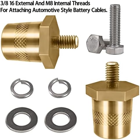 Конектори за терминали на батерии на батеријата, терминали за батерии, компатибилни со GM и други додатоци на батеријата, за 3/8-16 врвни или