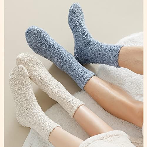 Uttpll нејасни чорапи со залепи жени кои не се лизгаат болнички чорапи зимски меки чорапи топло пријатно дебело кадифен влечење чорапи