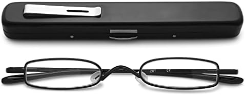 Vevesmundo метални очила за читање мажи жени тенок лесен џеб компактен читатели со случај