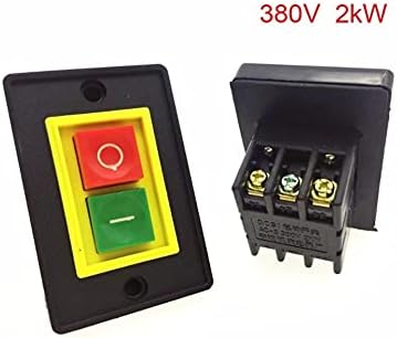 HKTS 5PCS I/O СТОП СТАРТ СТАРТ СВЕТСКИ AC 380V 2KW AC-3 СТАРТ ПОТВРШЕН Вклучување на копчето Вклучено/Исклучено QCS1, црвена/зелена