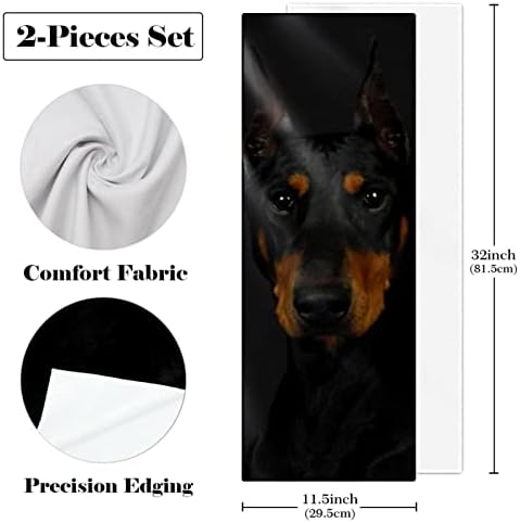 Woshjiuk 2 Pack Microfiber Gym Prience, Rottweiler Dog, ладење пешкир леден пешкир Супер апсорпција за крпи од потка на вратот