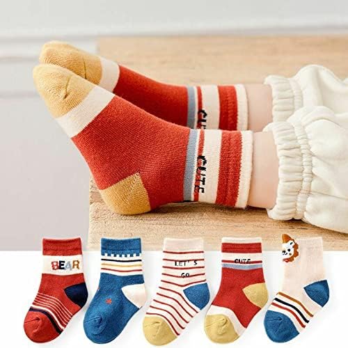 Понпи 5 пар пакет за деца „Памук чорапи“ за деца зимски топло ленти со топли ленти за 1-10 години