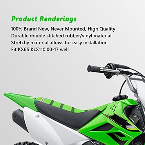 Аксин нечистотија за велосипедско седиште за моторцикл гума мека кожа за седишта за кожа за KX 65 KLX 110 KLX110 2000-2022 Зелена