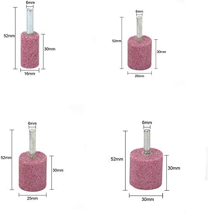 Придружете се на Ware 20pcs розова 1/4 Шанк Цилиндрична црвена корундум мелење глави абразивни монтирани камени мелење на тркалото на