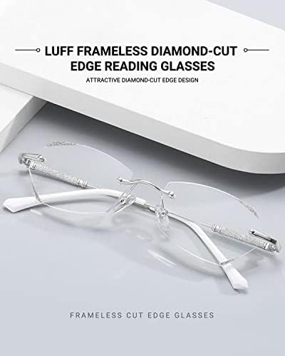Луф безжични очила за читање за жени, модни лесни читатели на сина светлина класични метални очила за удобни рамки