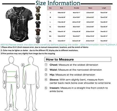 Хенли кошули за мажи, машка маица гроздобер тактички маици графички печатење кошула воени кошули краток ракав
