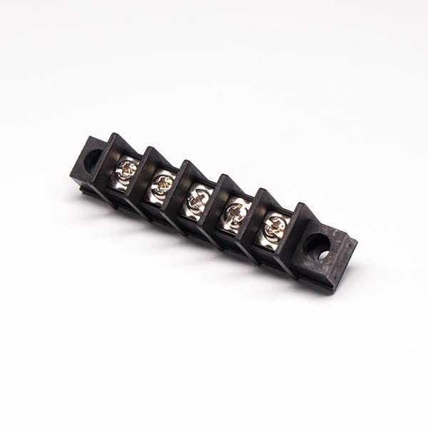 20 парчиња бариера Tterminal Blocks Straight 5pin 2 дупки прирабници за црна конектор за кабел