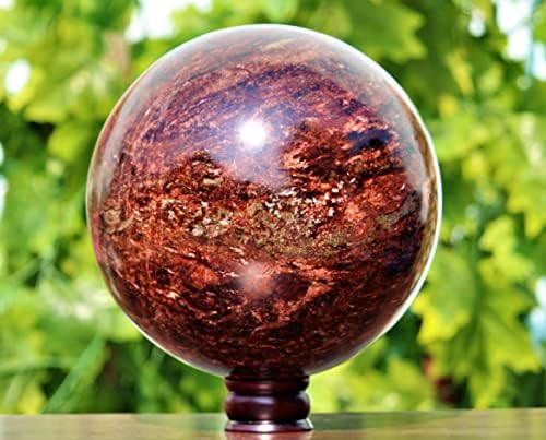Полиран природен црвен гарнет кристал чакри лековити метафизички камена сфера Огромна голема медитација Фенг Шуи Аура затворен топка