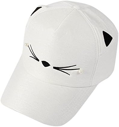 Мачка симпатична уши студентска визир пролетен моден бејзбол дива бисер капа бејзбол капачиња женски шалови и обвитки зимско бело