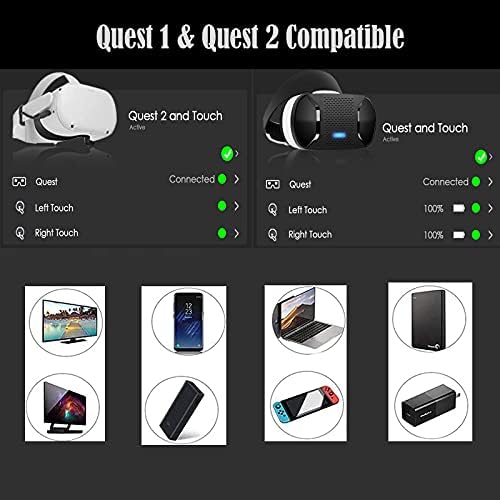HHUI OCULUS QUEST 2 LINK VR/Виртуелна реалност Кабел за слушалки за компјутерски игри, USB 3.2 GEN1 5GBPS тип Ц до USB тип А, пренесување на