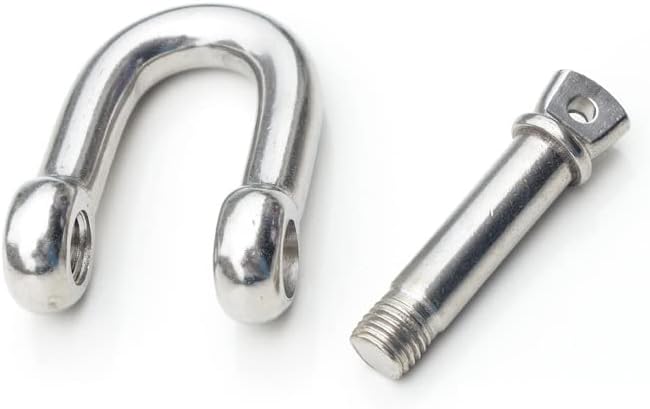 Qianjieer Screw Pin Ancher Shackle - 316 не'рѓосувачки челик Д тресење морско одделение, DIA 25mm, 10 тони, погодни за Boattector, трактор, приколка