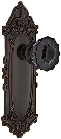 Носталгичен Магацин 726780 Викторијанска Плоча Кристално Црно Стаклено Копче На Вратата Во Безвременска Бронза, Премин 2.375