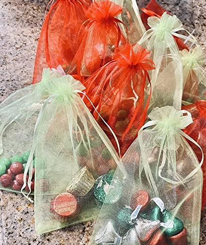Палмхоме Пакет од 100 Торби За Органза Чиста Врвка За Свадба Фаворизира Торба Органза Торбички За Подароци За Свадбен Накит Забава 20 Мешавина На Бои