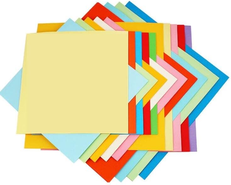 Хартија Оригами 200 чаршафи 20 разновидни бои картички за хартија за хартија хартија хартија, плоштад со двострани бои, комплет
