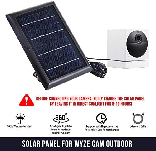 Сончевиот панел Wasserstein компатибилен со Wyze Cam Outdoor и Wyze Cam Outdoor V2 - напојување на вашата камера за надзор постојано