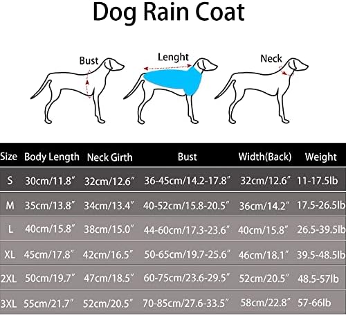 Кучен дожд палто, лесна лесна рефлективна лента со Zooland, водоотпорна лента водоотпорна пончо дождовна облека за кучиња сина 2xl