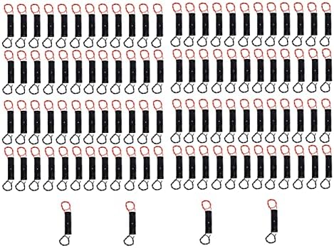 Wayllshine 100 парчиња 1 x 1,5V аа батерија пролетен клип црна пластика 1 x 1,5V аа батерија за држач за кутии црна црвена жица