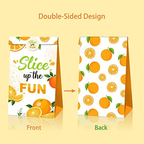 Ggsell 12 пакет портокалово овошје забава третираат торби портокалови торби за подароци за подароци за украси за летни забави