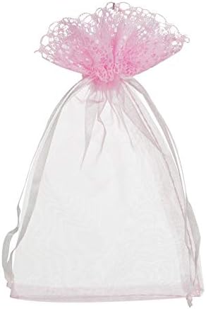 ЛАНСВЕ 36 Пакувајте Проѕирни Торби За Врвки Од Органза Со Чипка Декор Торбички За Накит Торби За Подароци За Бонбони Свадбена Забава Фаворизирајте