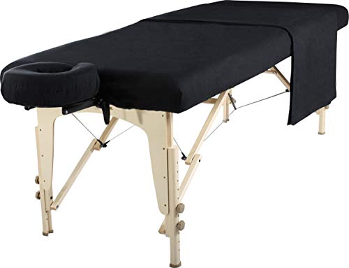 памучен фланелен лист поставен за маса за масажа-црна боја