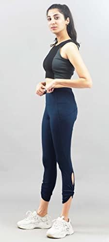Императивните хулахопки со висок пораст на жените/панталони за јога/хеланки со џебови 4 начин што може да се протега на стилизирање