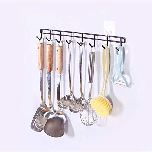 Meilishuangkichen Hook, Mop Rack, решетката за метла, без удар, кука за бања, четка од не'рѓосувачки челик, клип за клип, 10 парчиња