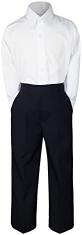 2 парчиња формални свадби момчиња бела кошула црни панталони сетови од бебе до тинејџерка