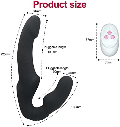 Moona 10 Speed ​​Penis Strap Vibrator Femaleенски двојно вибрации g место возрасна секс играчка за двојки женски анален масивец на простата со далечински управувач и црна лента.