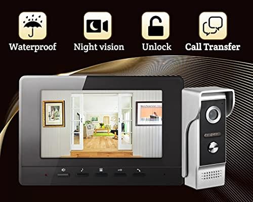 ZLXDP Видео Doorbell Интерком Систем 7 Инчен 1000 TVL Видео Врата Телефон Влез Панел Ден Ноќ Визија За Домашна Безбедност
