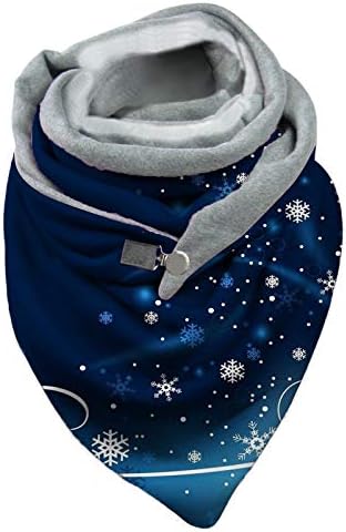 Зимски модни модни марами за печатење на снегулка, завиткани шалови, обични жени, топла мека шал шал ладно време, топло топло