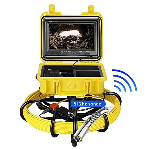 Канализаторска камера со пренесувач на канализација од 512Hz, Comstex канализаторска камера 100ft, екран од 9 инчи, канализација за одвод за