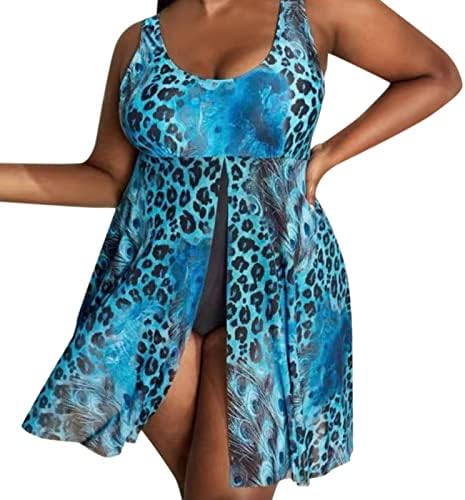Танкини за жени едно парче плус големина целосна покриеност против вратот цветни 2023 летни плажа за одмор трендовски обичен костим