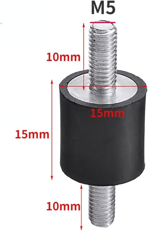 4pcs m5 × 10 mm столпчиња 15см × 15см гумени шок амортизери изолатори навој монтирање на метални вибрации анти -вибрации изолатори