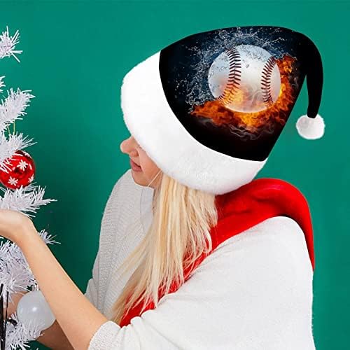 Бејзбол Топка Во Оган И Вода Божиќна Капа Дедо Мраз Шапка Смешни Божиќни Капи Празнични Капи За Жени/Мажи