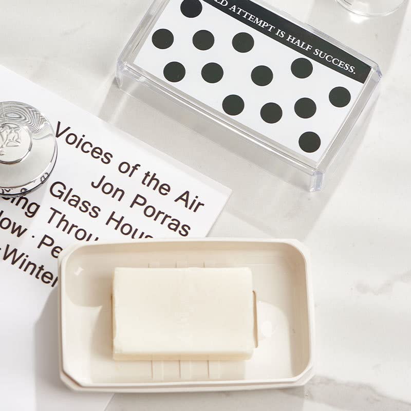 Кутија за сапун за сапун за домаќинство Адилаидун 5pcs Транспарентна сапуница за ветерни сапун Пластично одводнување SOAP5PCS 家用 肥皂盒