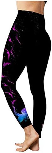 Јога панталони за жени модна пеперутка печати плус големина обични спортски панталони со високи половини