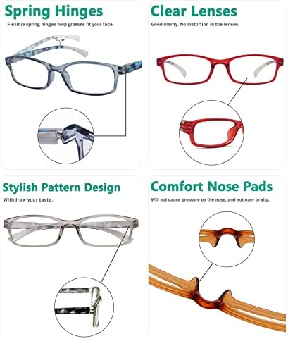 Eyekepper 5 пакувања за читање очила за жени - стилски дизајн дами читатели