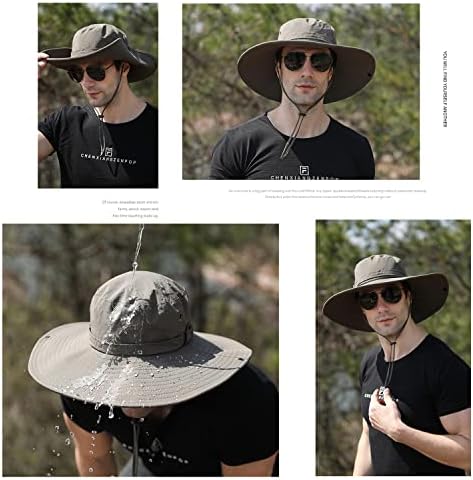 Мажите широки облици на сонцето, upf50+ водоотпорна капа за дишење на корпи, капа за одмор на отворено за риболов, пешачење, кампување