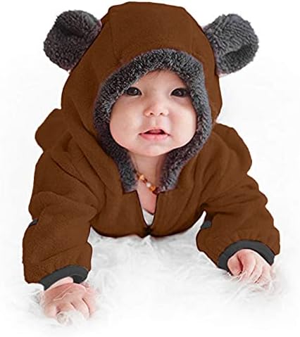 Зимски палта за бебиња момче девојки бебе момчиња дуксе облека руно ром ромпер цврсти палта без аспиратор