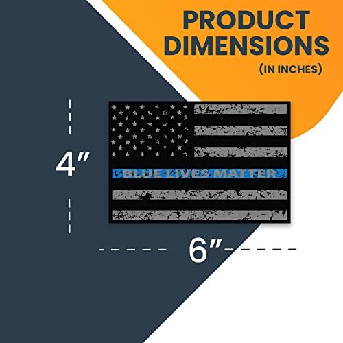 Magnet Me Up Thin Blue Line Digresed Blue Lives Matter American Flag Car Magnet Decal, 4x6 инчи, сина, црна, сива, тешка за