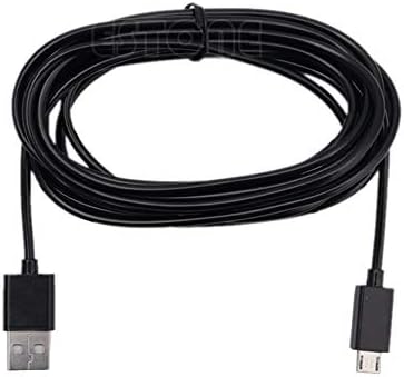 Serigas - 1 компјутер долг микро USB полнење 3 метри кабел за напојување за PS4 Еден контролер Црно/бело пинг