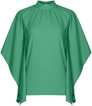 Екипаж маица женски кратки половина од 3/4 Долман ракав лабава вклопена опуштена фит салон блуза маичка за дами 7U