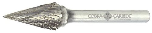 Cobra Carbide 11347 Micro Grain Cold Carbide Burr, единечен сечење, форма M SM-42, 1/8 Дијаметар на шанк, дијаметар од 1/8 глава, 7/16