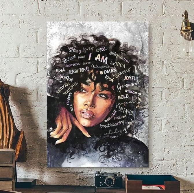 Black Queen Canvas Wall Art African American Poster Black Women Canvas Wall Art Abstract Contemporary Canvas Prints Painting Decoration