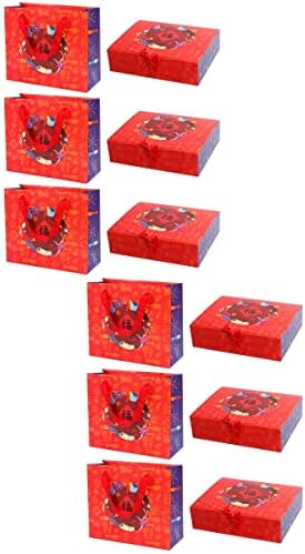 ДОИТУЛ 12 парчиња Кинеска Новогодишна Кутија За Подароци Кутија За Пакување Подароци Торба Торба Хартија Торбичка За Складирање